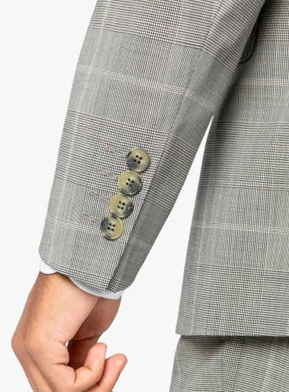 Men {collection_title} Agnelli Taupe Plaid Suit Peter Jackson