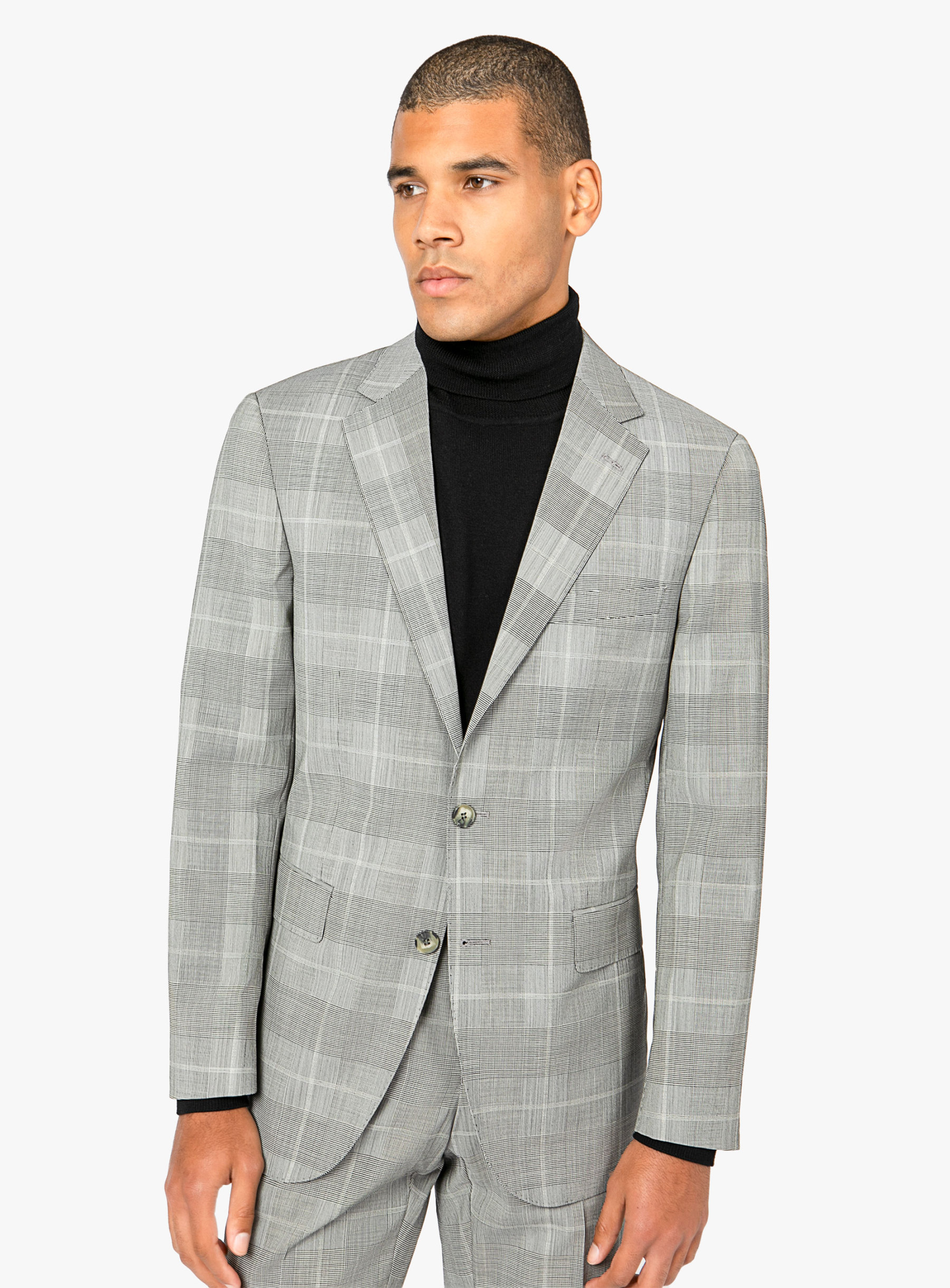 Men {collection_title} Agnelli Taupe Plaid Suit Peter Jackson