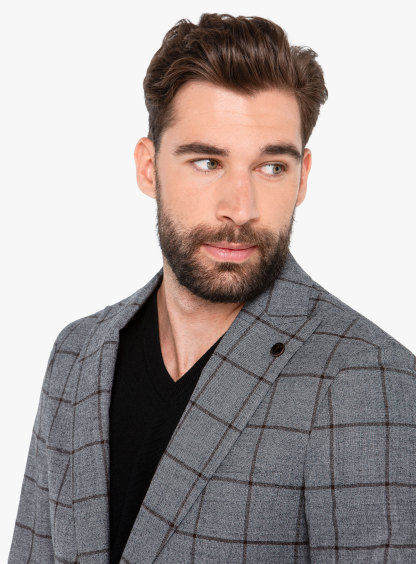 Rodrigo Grey Oxblood Check Suit