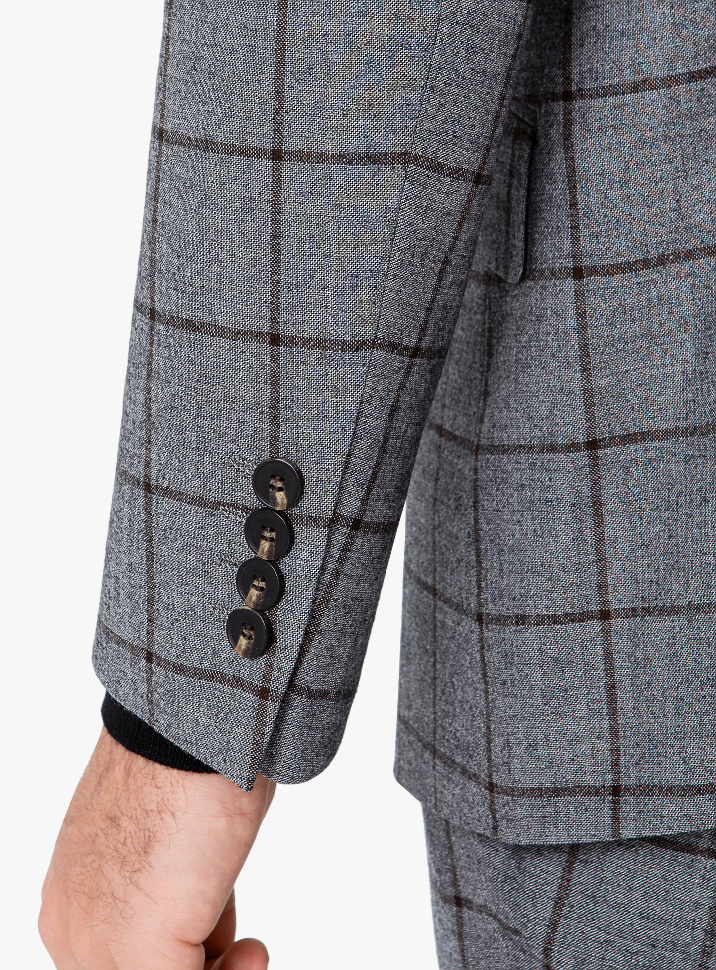Rodrigo Grey Oxblood Check Suit