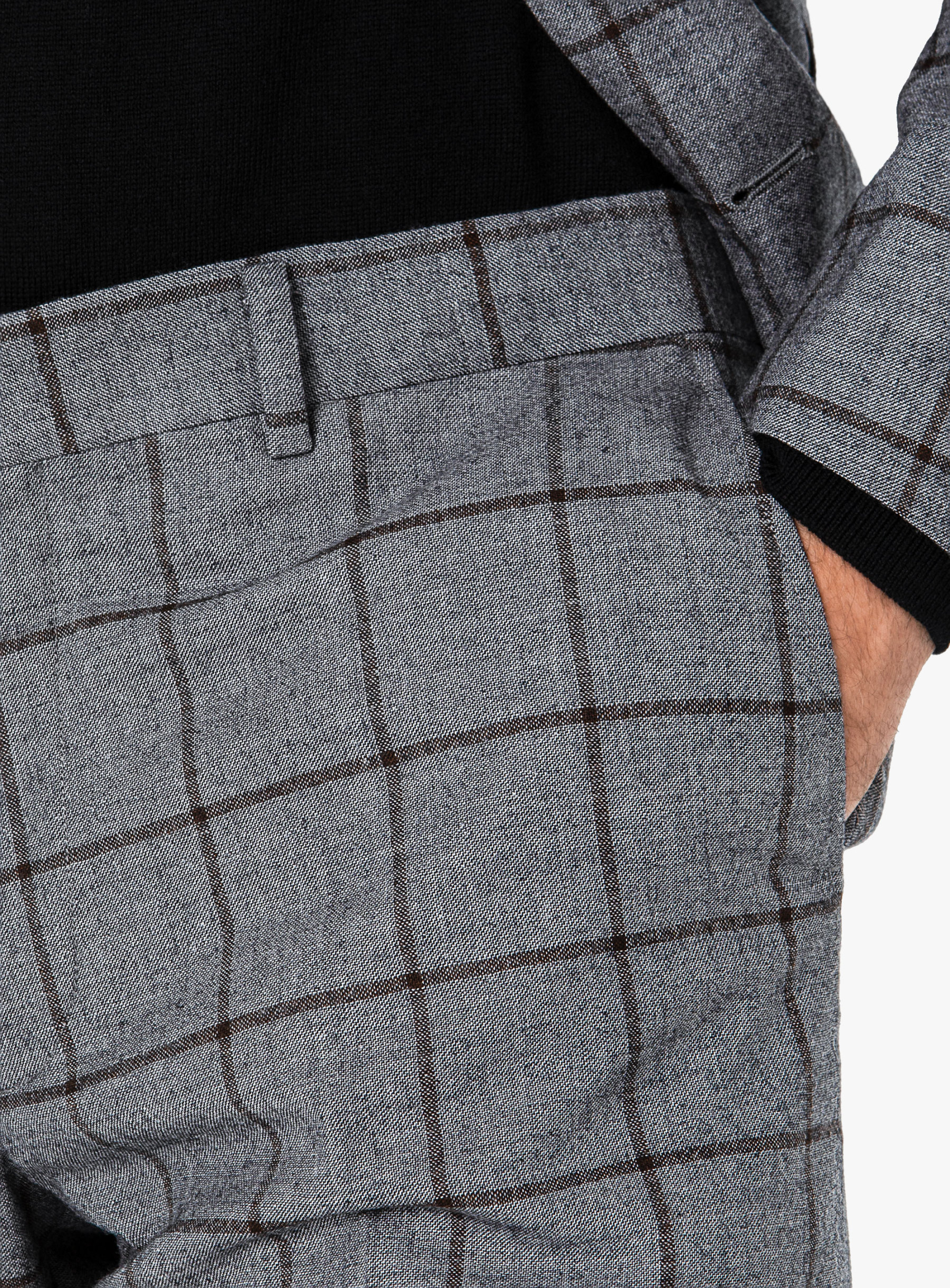 Rodrigo Grey Oxblood Check Suit