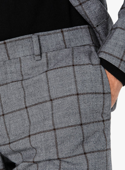 Rodrigo Grey Oxblood Check Suit