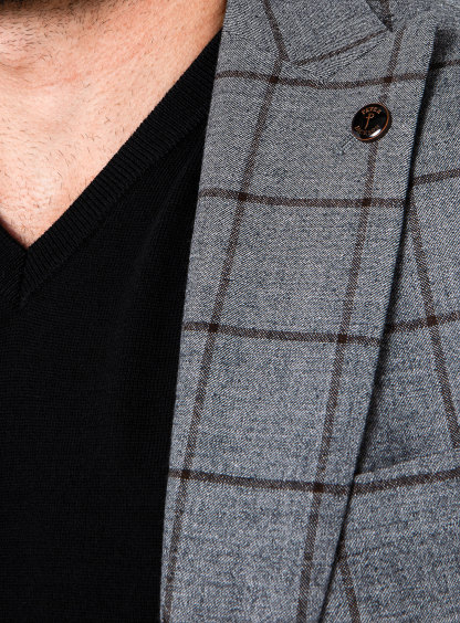 Rodrigo Grey Oxblood Check Suit