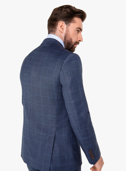 Men {collection_title} Carlo Indigo Birdseye Check Suit Peter Jackson
