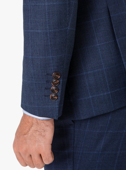 Men {collection_title} Carlo Indigo Birdseye Check Suit Peter Jackson