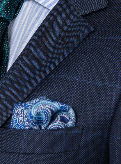 Men {collection_title} Carlo Indigo Birdseye Check Suit Peter Jackson