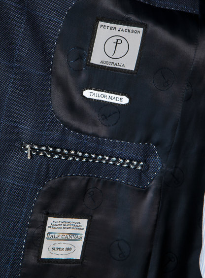 Men {collection_title} Carlo Indigo Birdseye Check Suit Peter Jackson