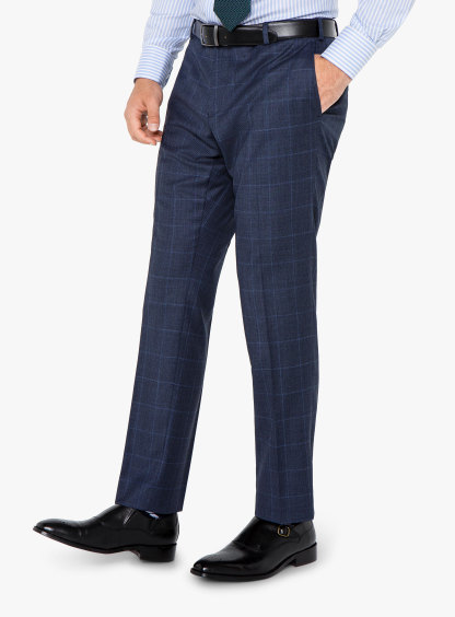 Men {collection_title} Carlo Indigo Birdseye Check Suit Peter Jackson