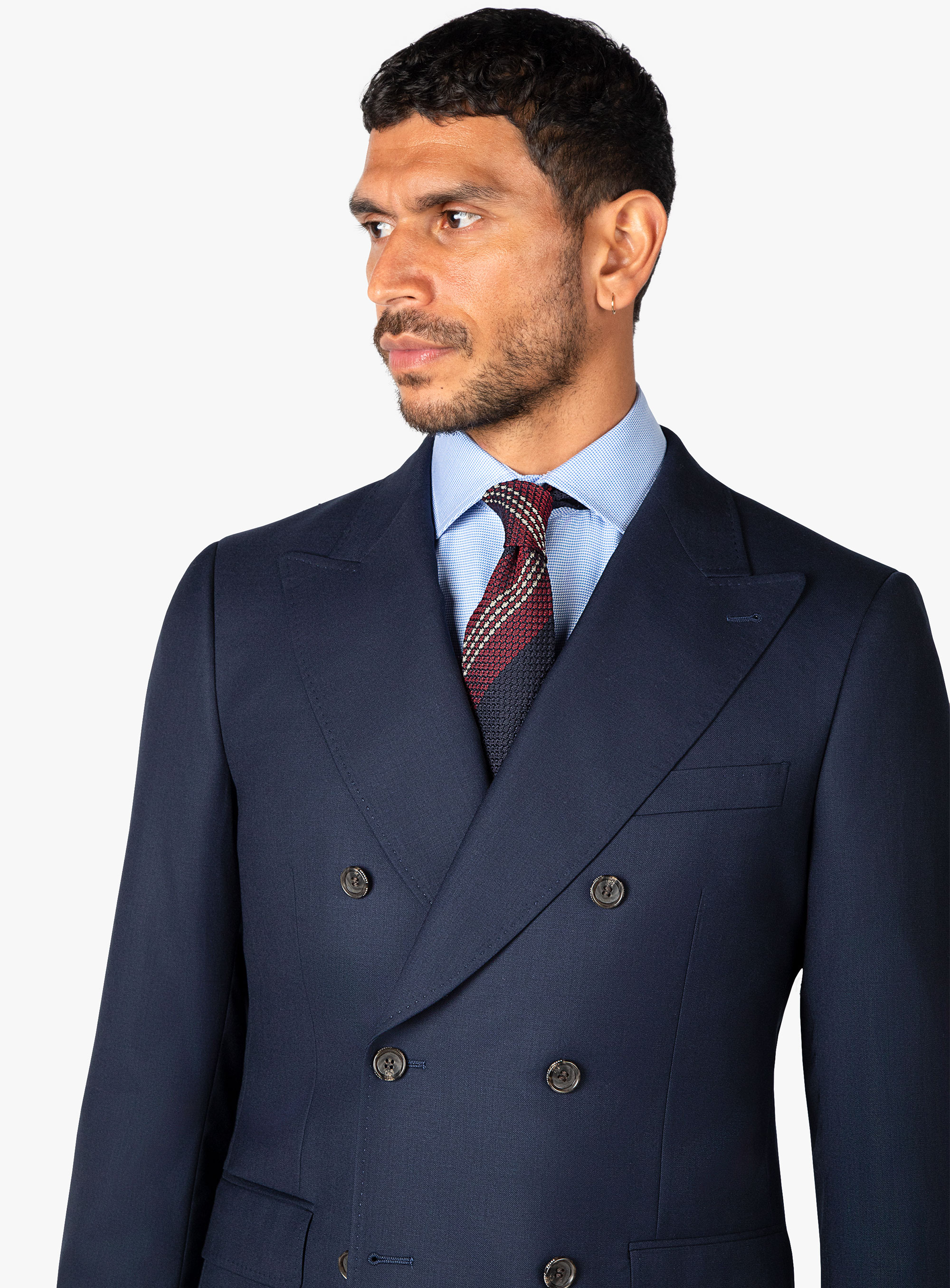 Positano Navy Twill Double Breasted Jacket