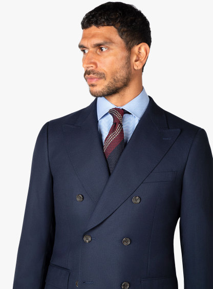 Positano Navy Twill Double Breasted Jacket