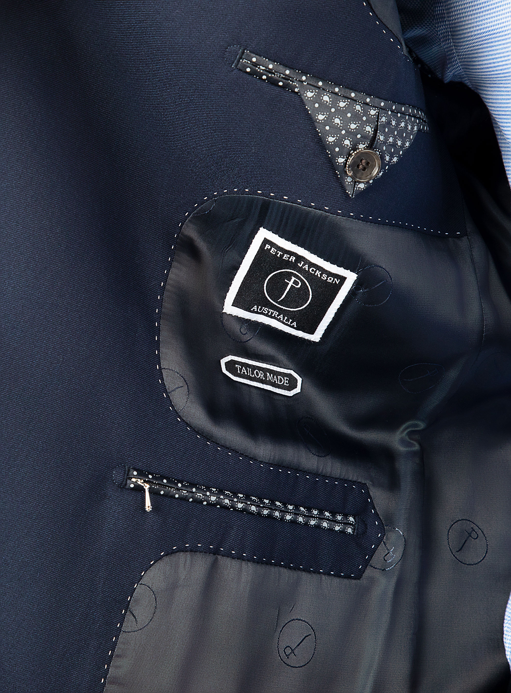 Positano Navy Twill Double Breasted Jacket