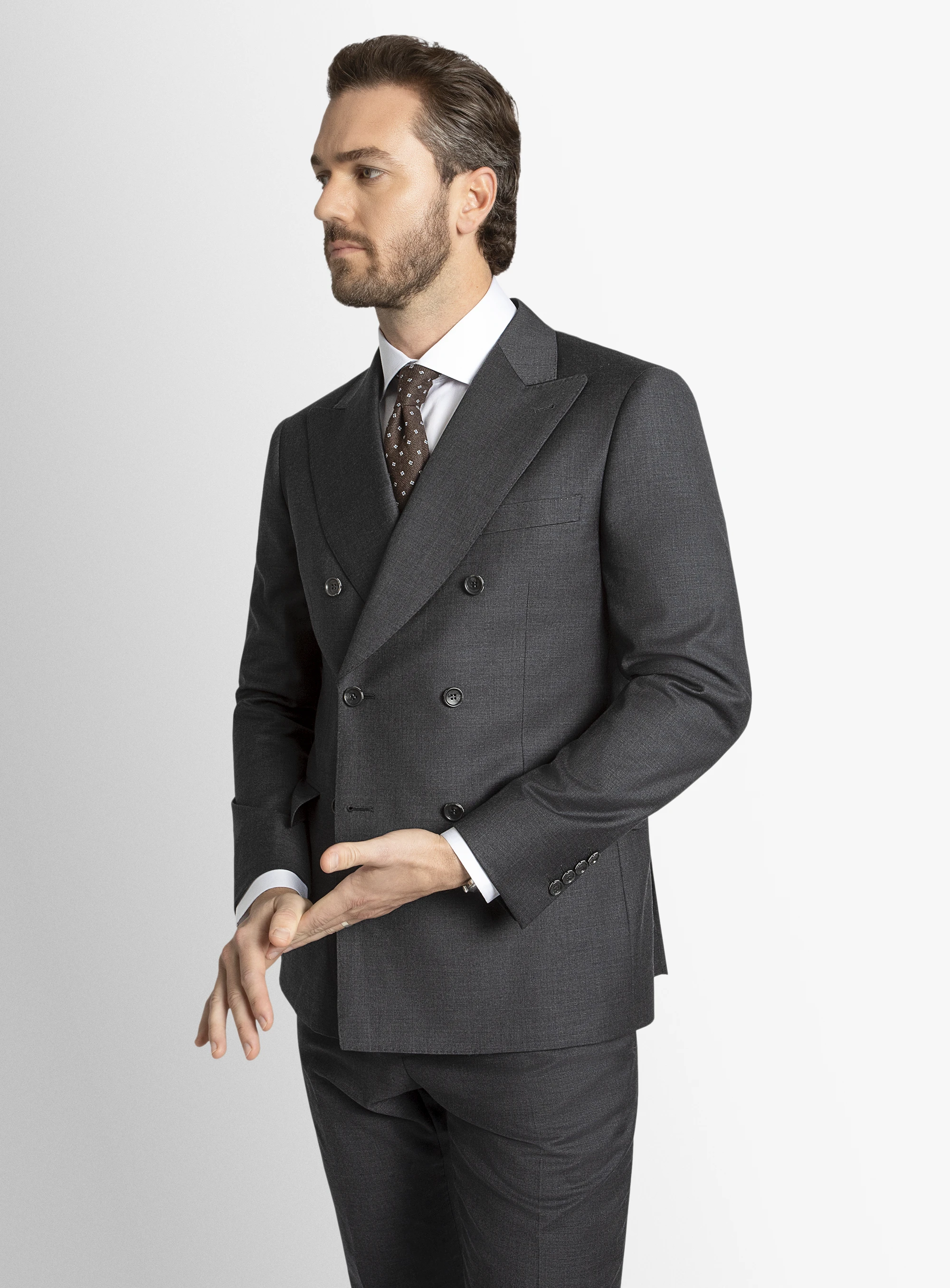 Positano Grey Double Breasted Jacket