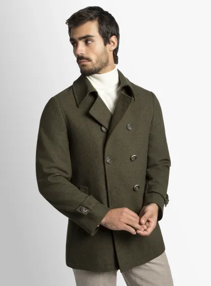 Tesero Olive Twill Overcoat