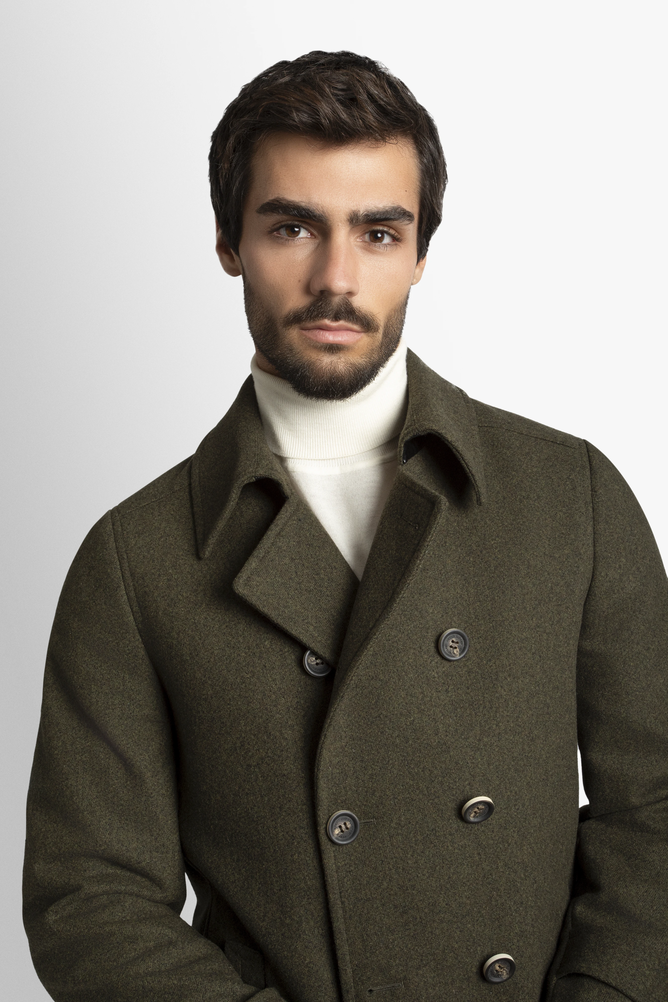 Tesero Olive Twill Overcoat
