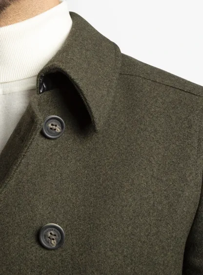 Tesero Olive Twill Overcoat