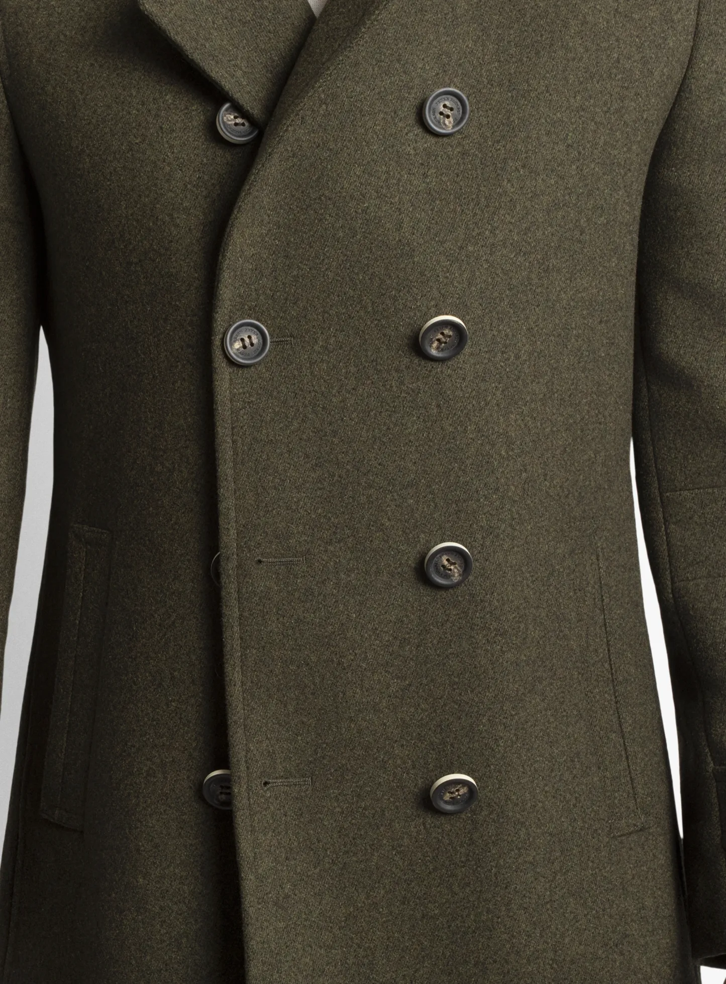 Tesero Olive Twill Overcoat