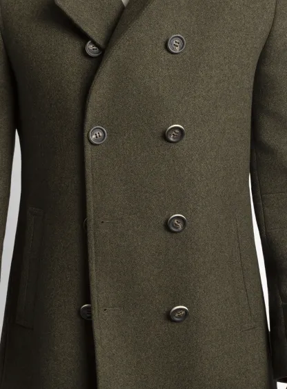 Tesero Olive Twill Overcoat