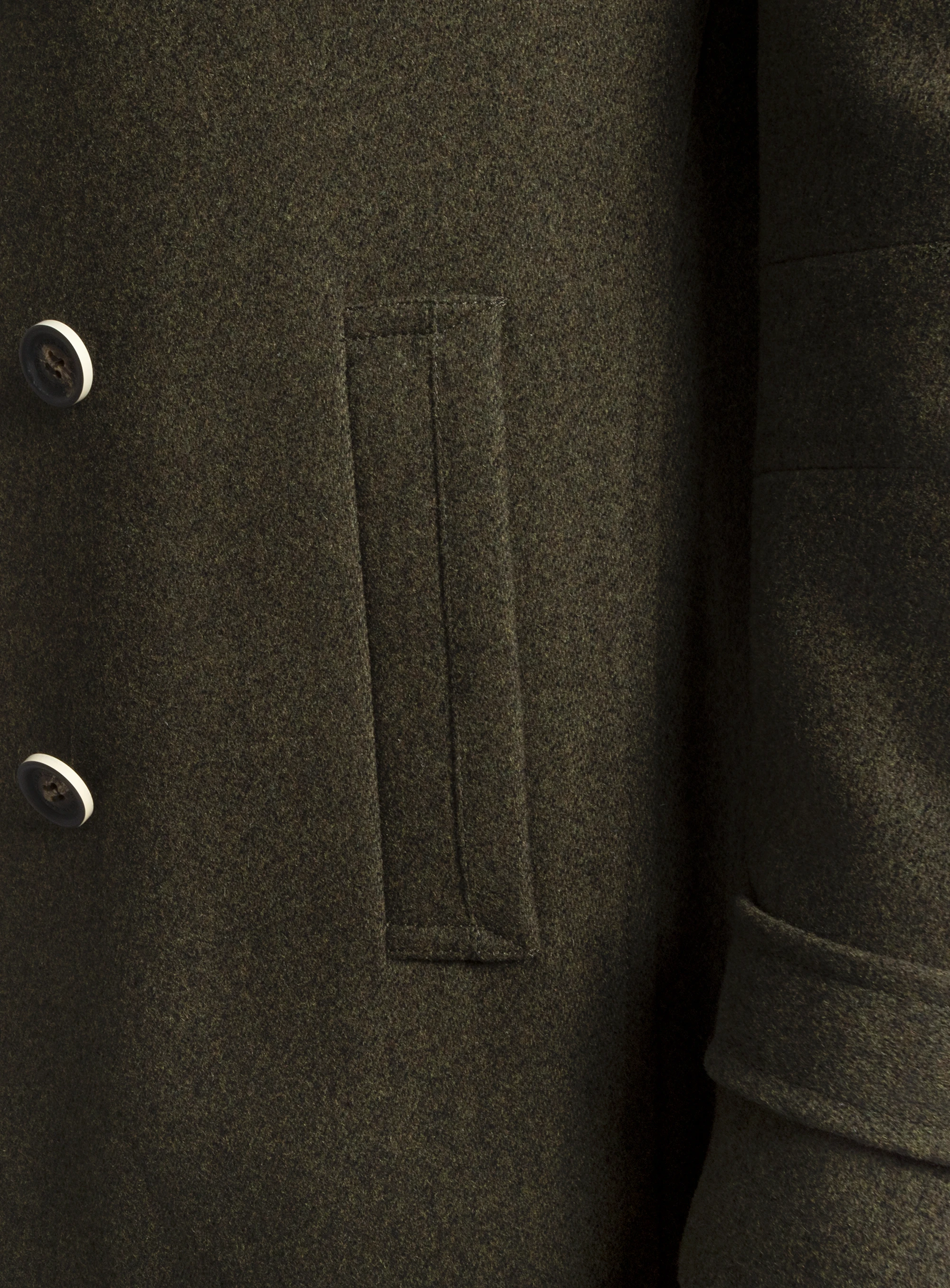 Tesero Olive Twill Overcoat