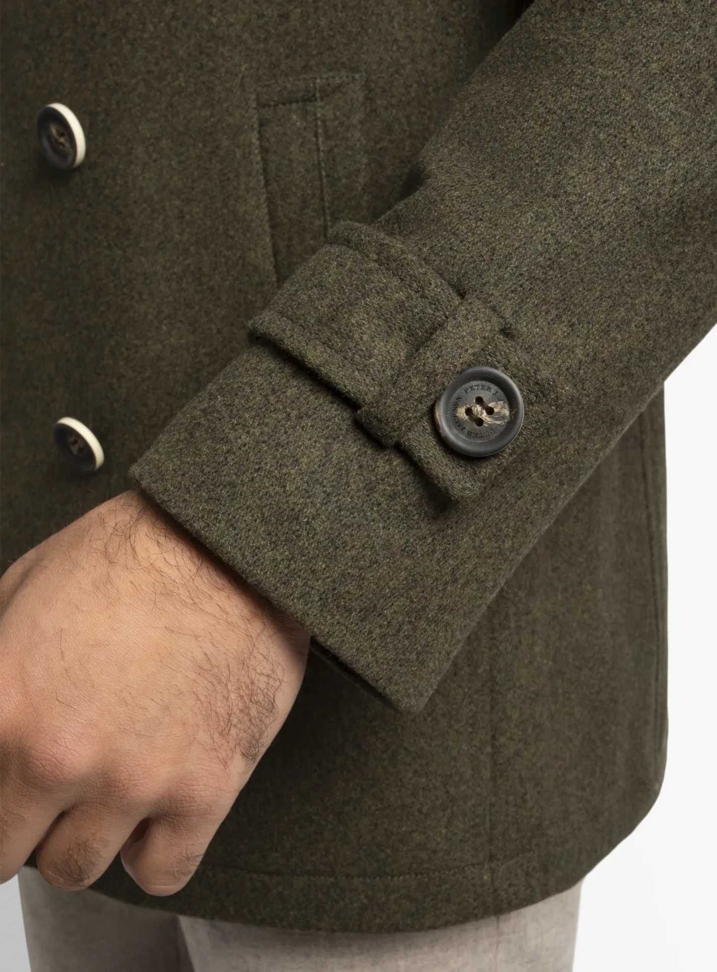 Tesero Olive Twill Overcoat