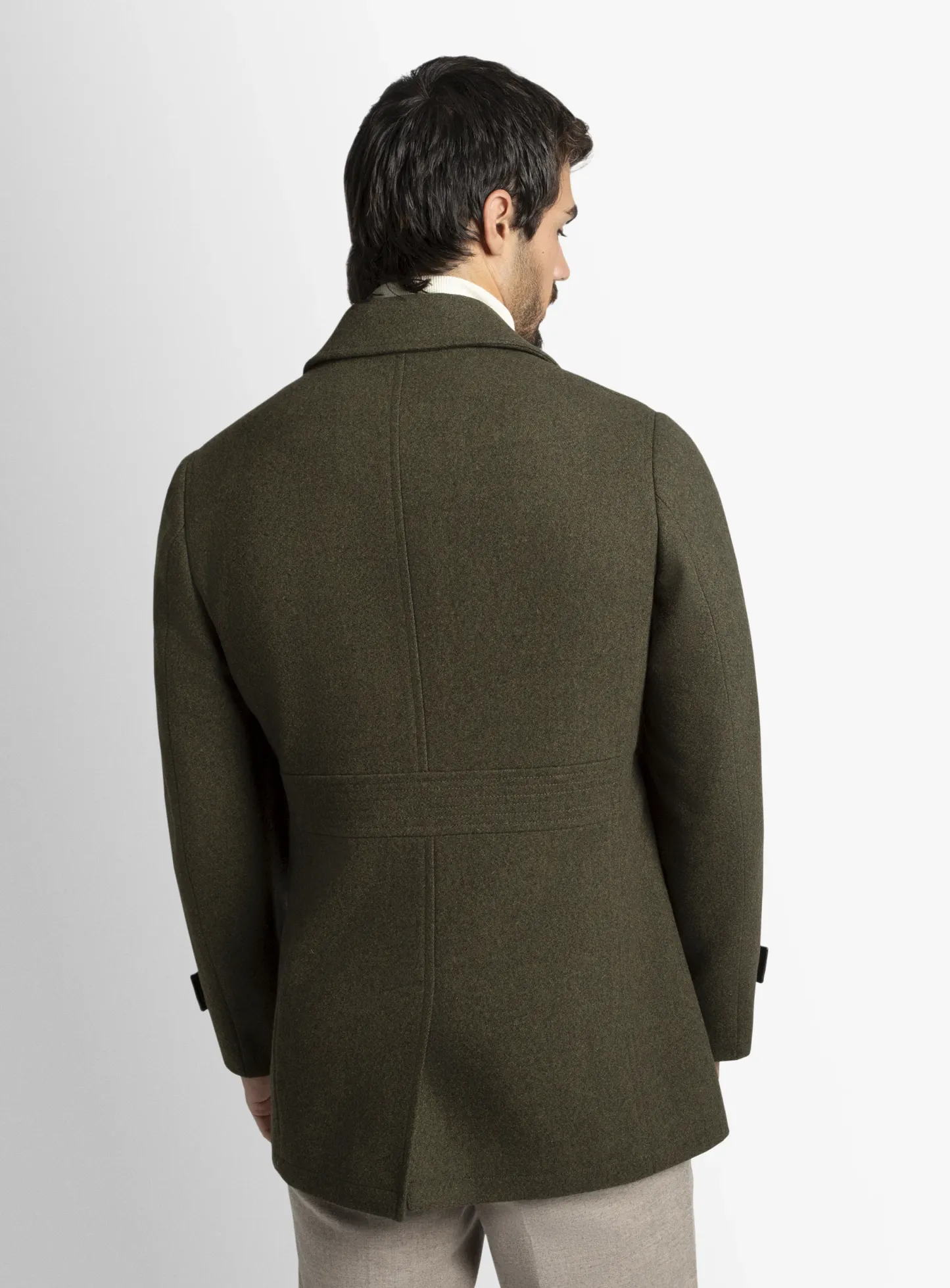 Tesero Olive Twill Overcoat