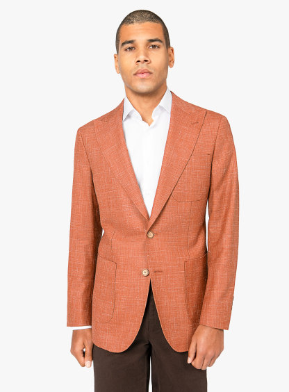 Picciano Burnt Orange Mouline Twill Jacket