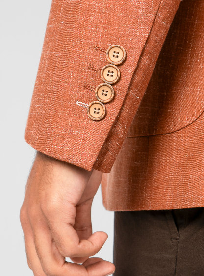 Picciano Burnt Orange Mouline Twill Jacket