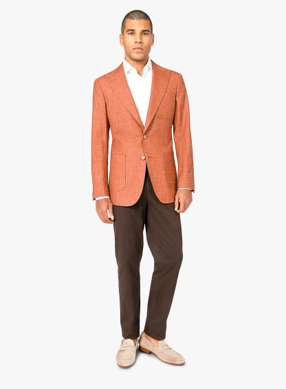 Picciano Burnt Orange Mouline Twill Jacket