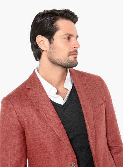 Men {collection_title} Verona Red Basketweave Jacket Peter Jackson