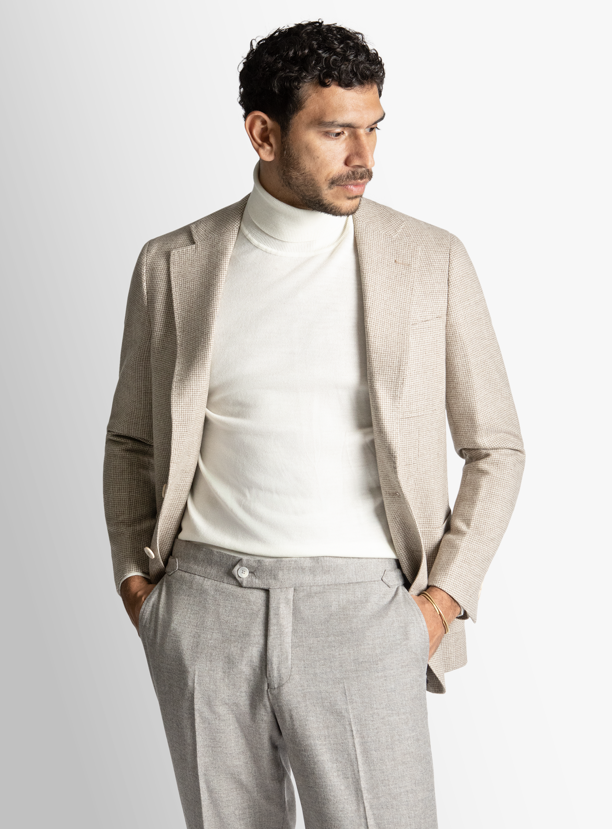 Luzio Cream Puppytooth Jacket