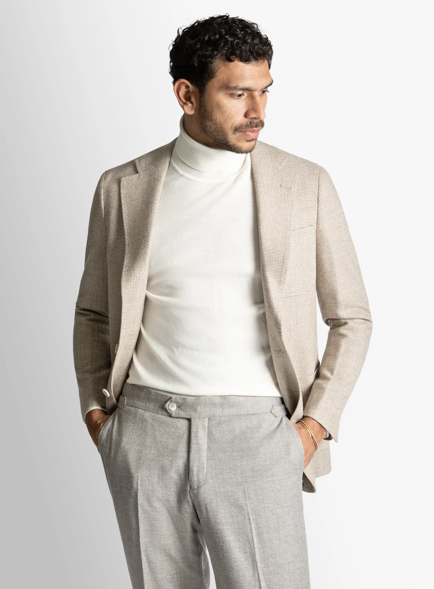 Luzio Cream Puppytooth Jacket