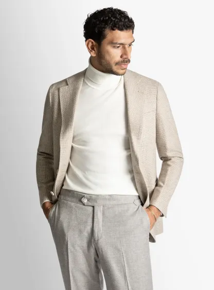 Luzio Cream Puppytooth Jacket