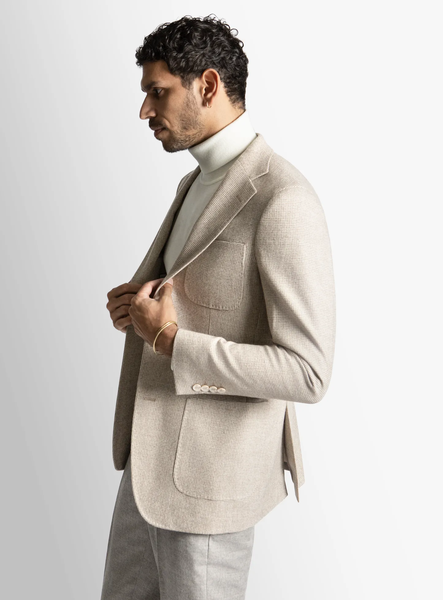 Luzio Cream Puppytooth Jacket