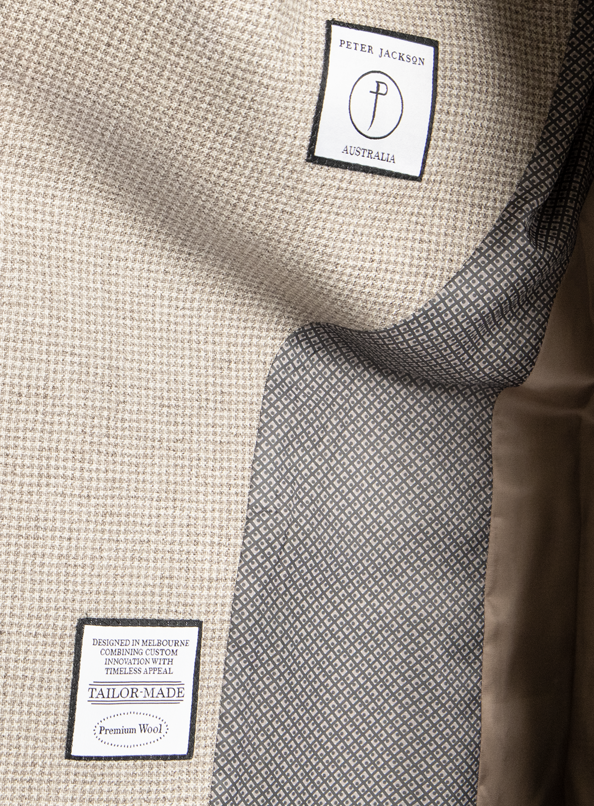 Luzio Cream Puppytooth Jacket