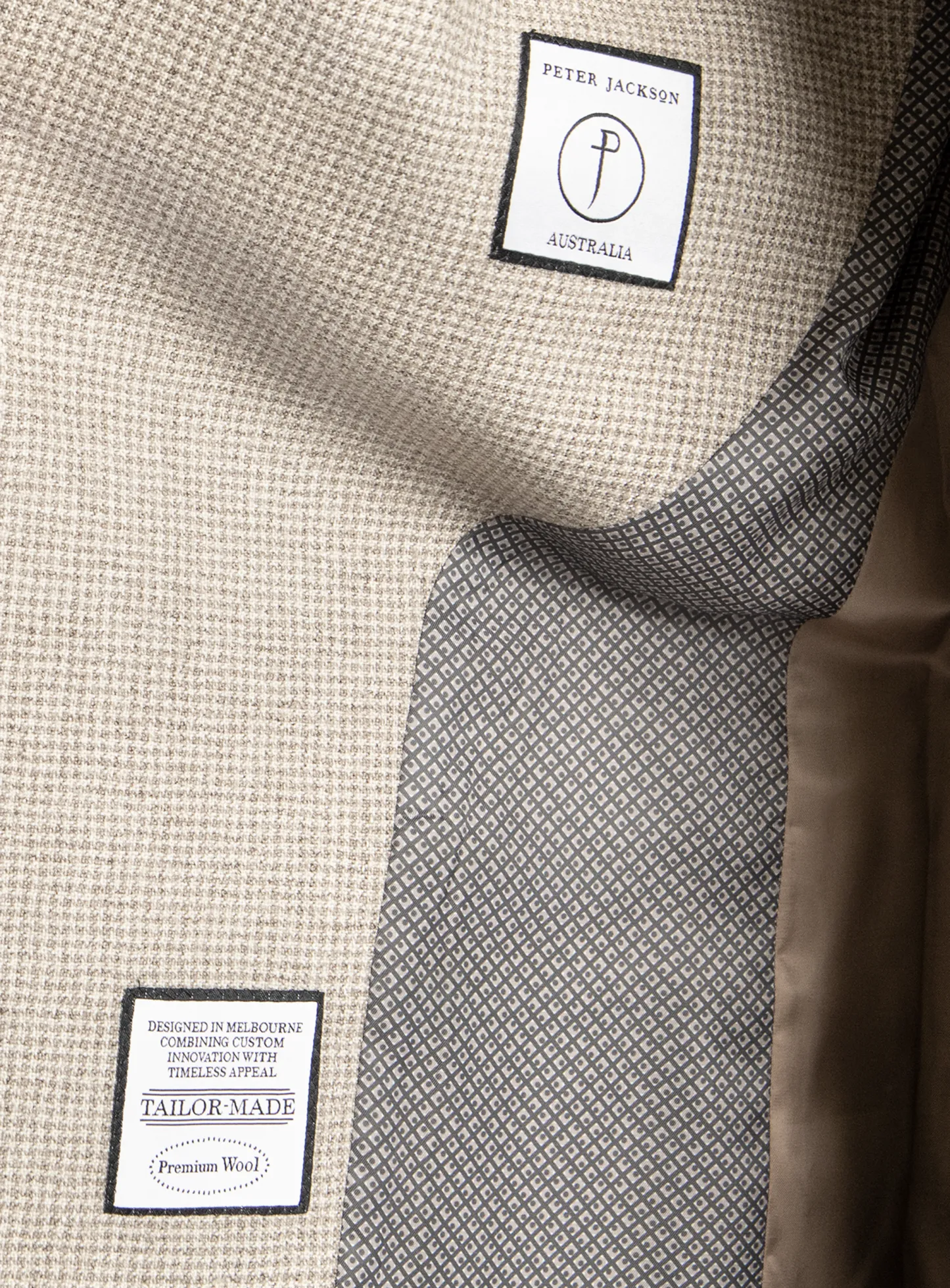 Luzio Cream Puppytooth Jacket