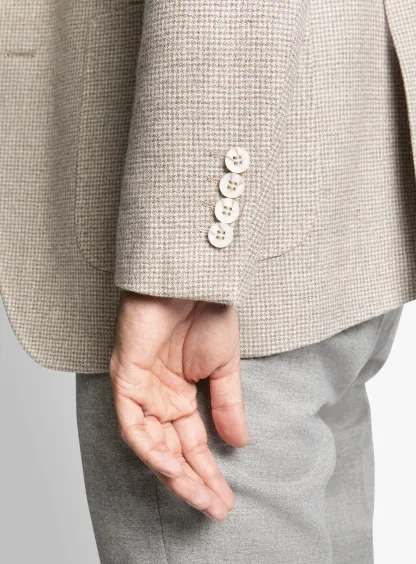 Luzio Cream Puppytooth Jacket