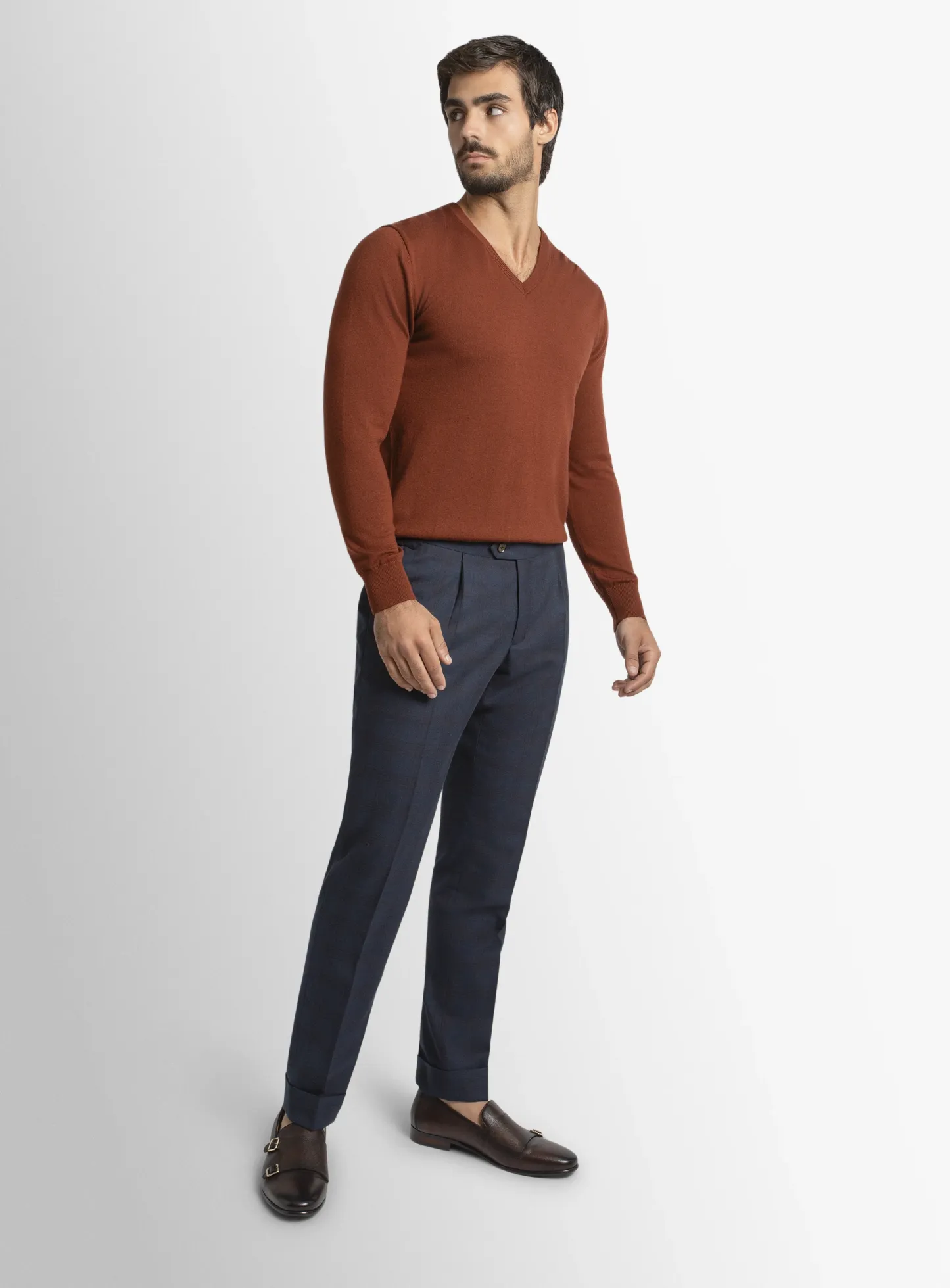 Siena Plaid Navy Trousers