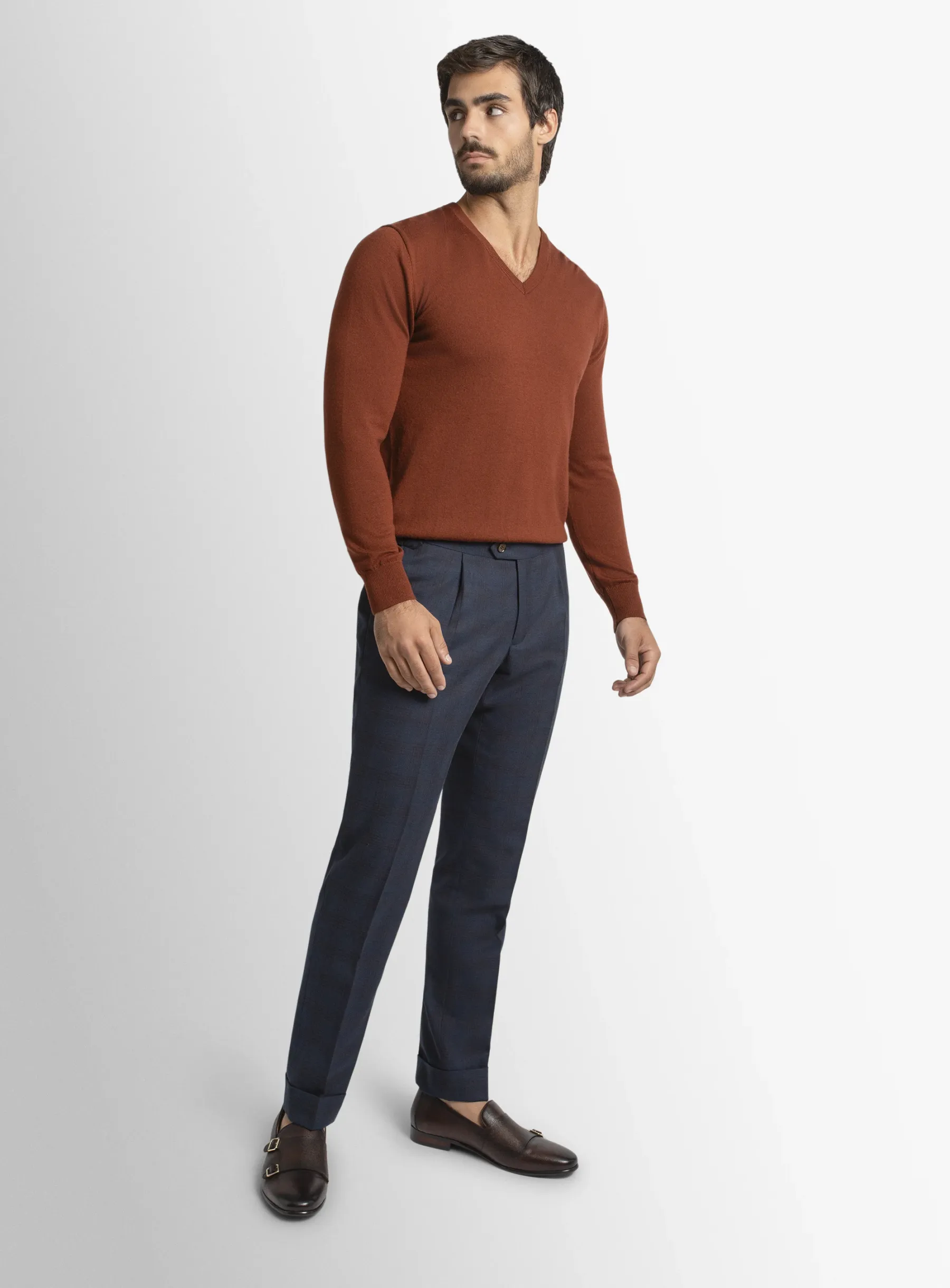Siena Plaid Navy Trousers