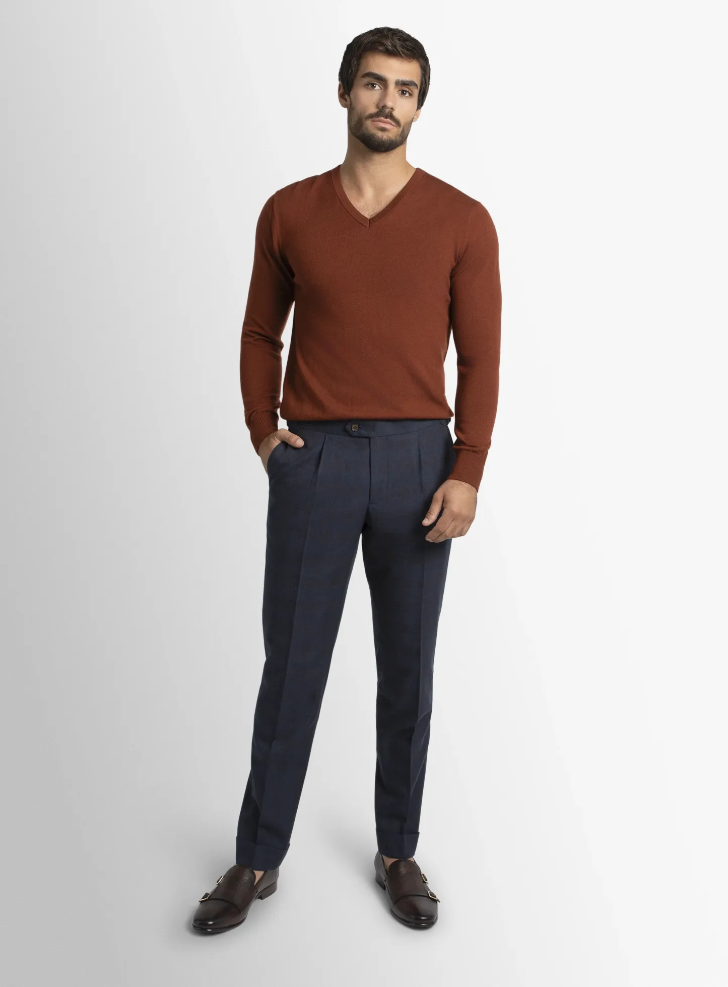 Siena Plaid Navy Trousers