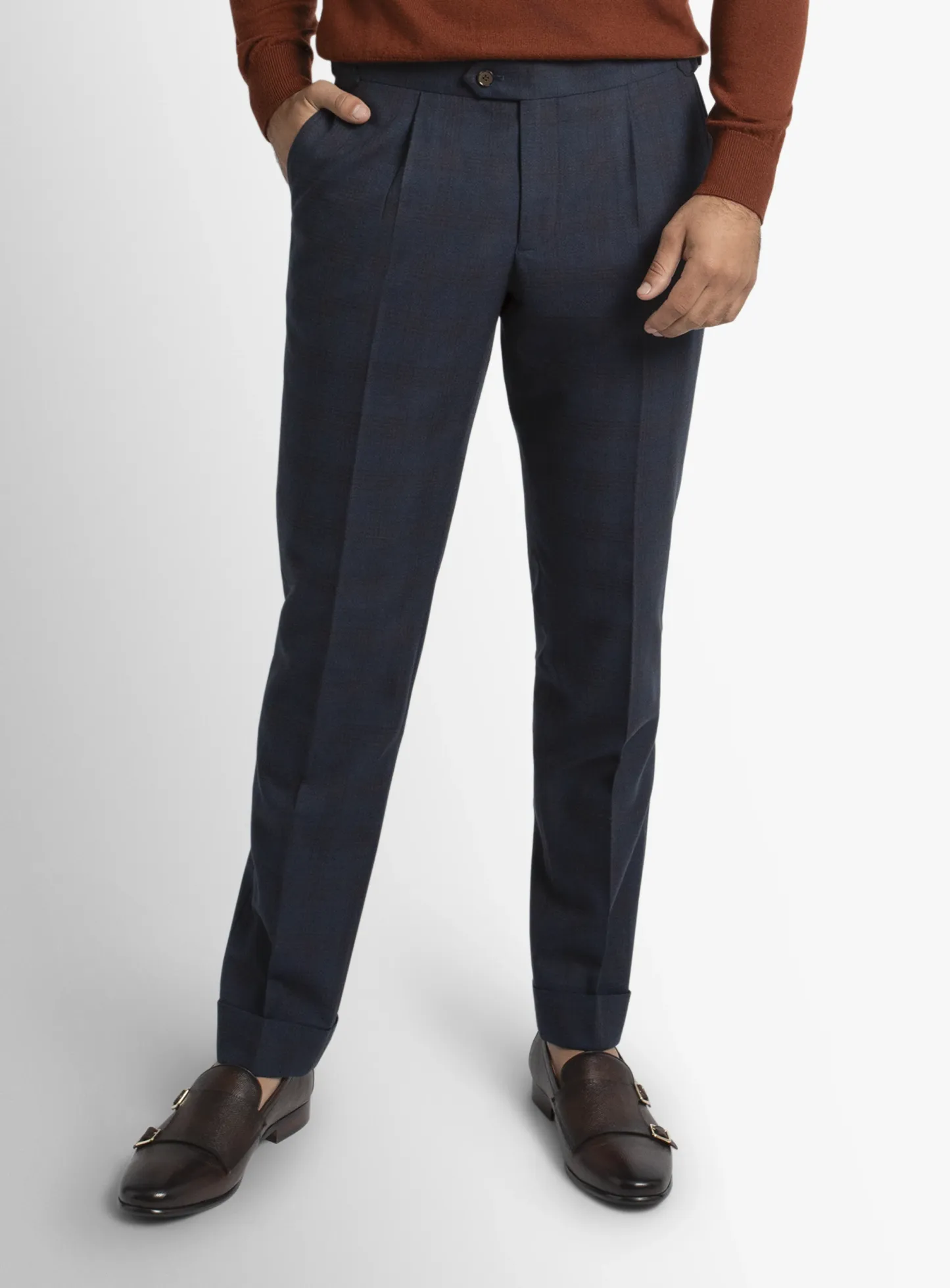 Siena Plaid Navy Trousers