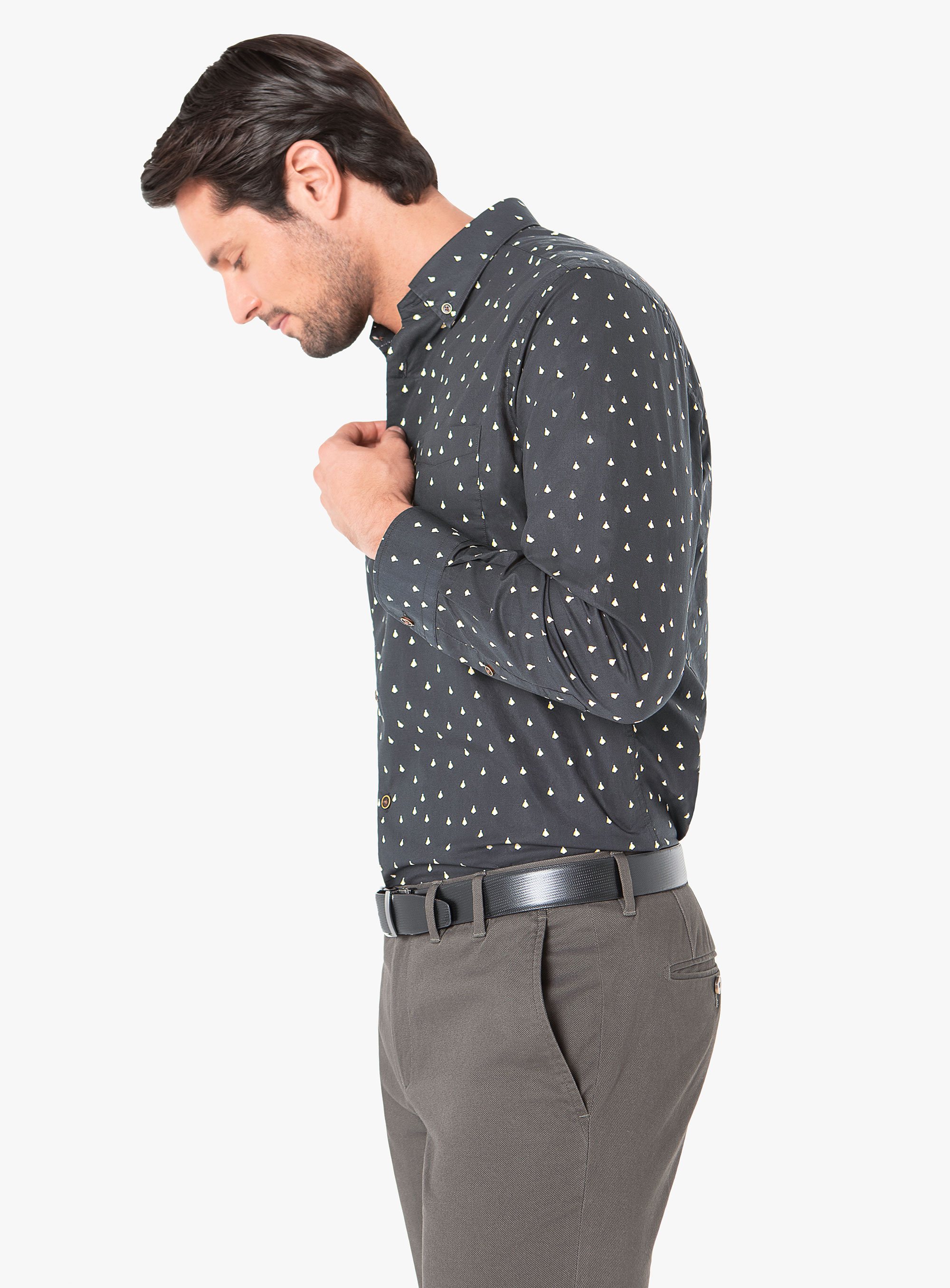Men {collection_title} Carrara Black Print Shirt Peter Jackson