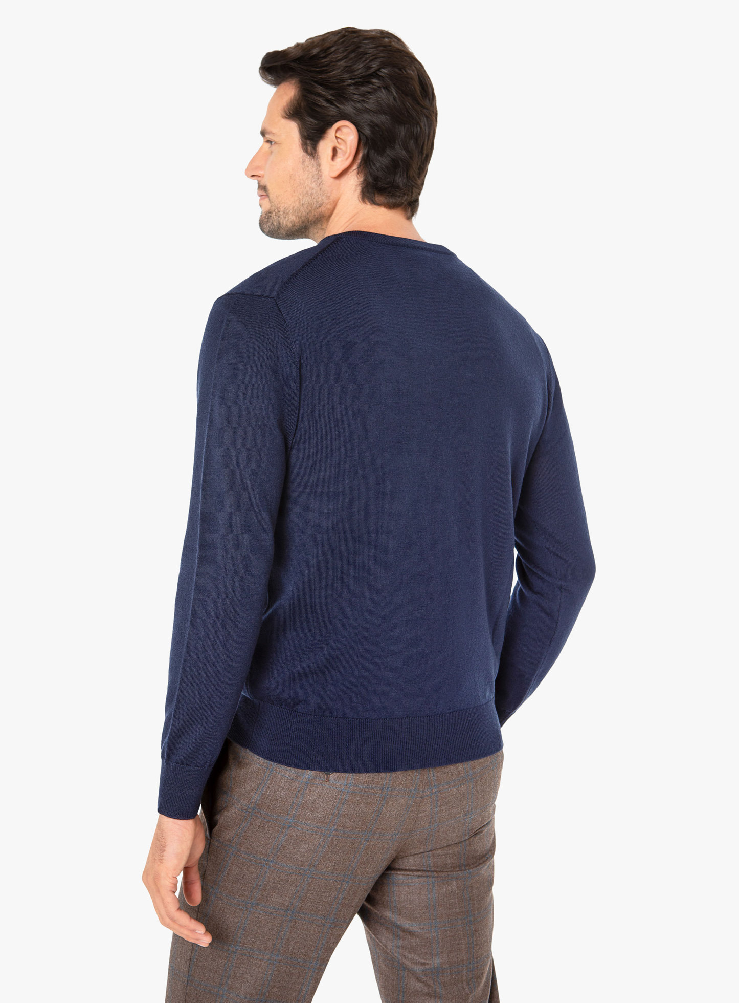 Arco Navy Merino V-Neck Knit