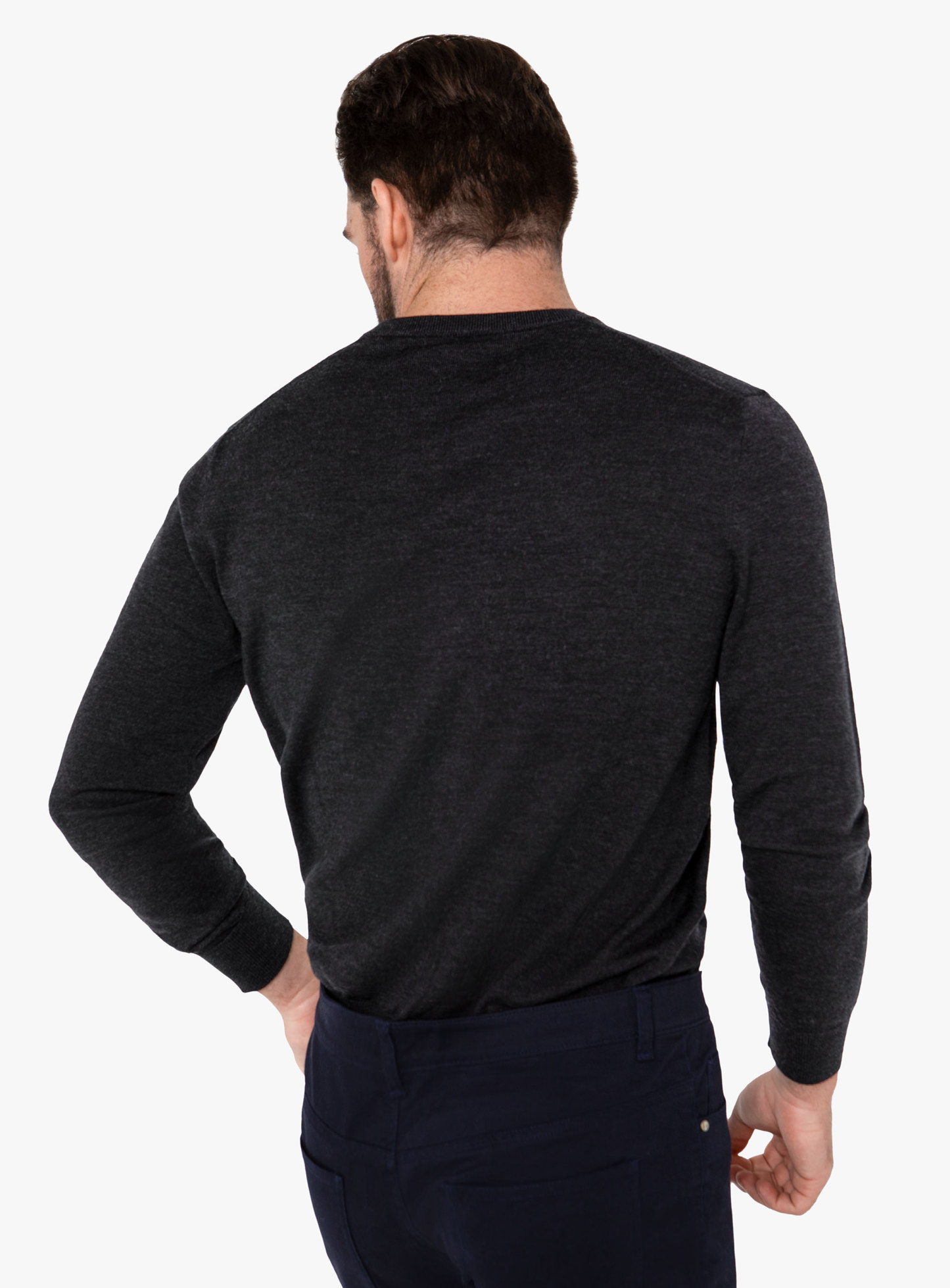 Arco Charcoal Merino V-Neck Knit