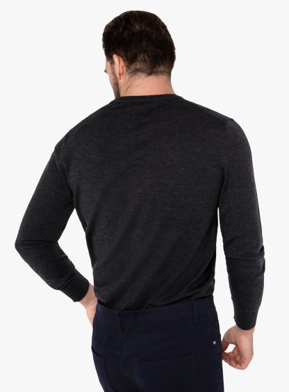 Arco Charcoal Merino V-Neck Knit