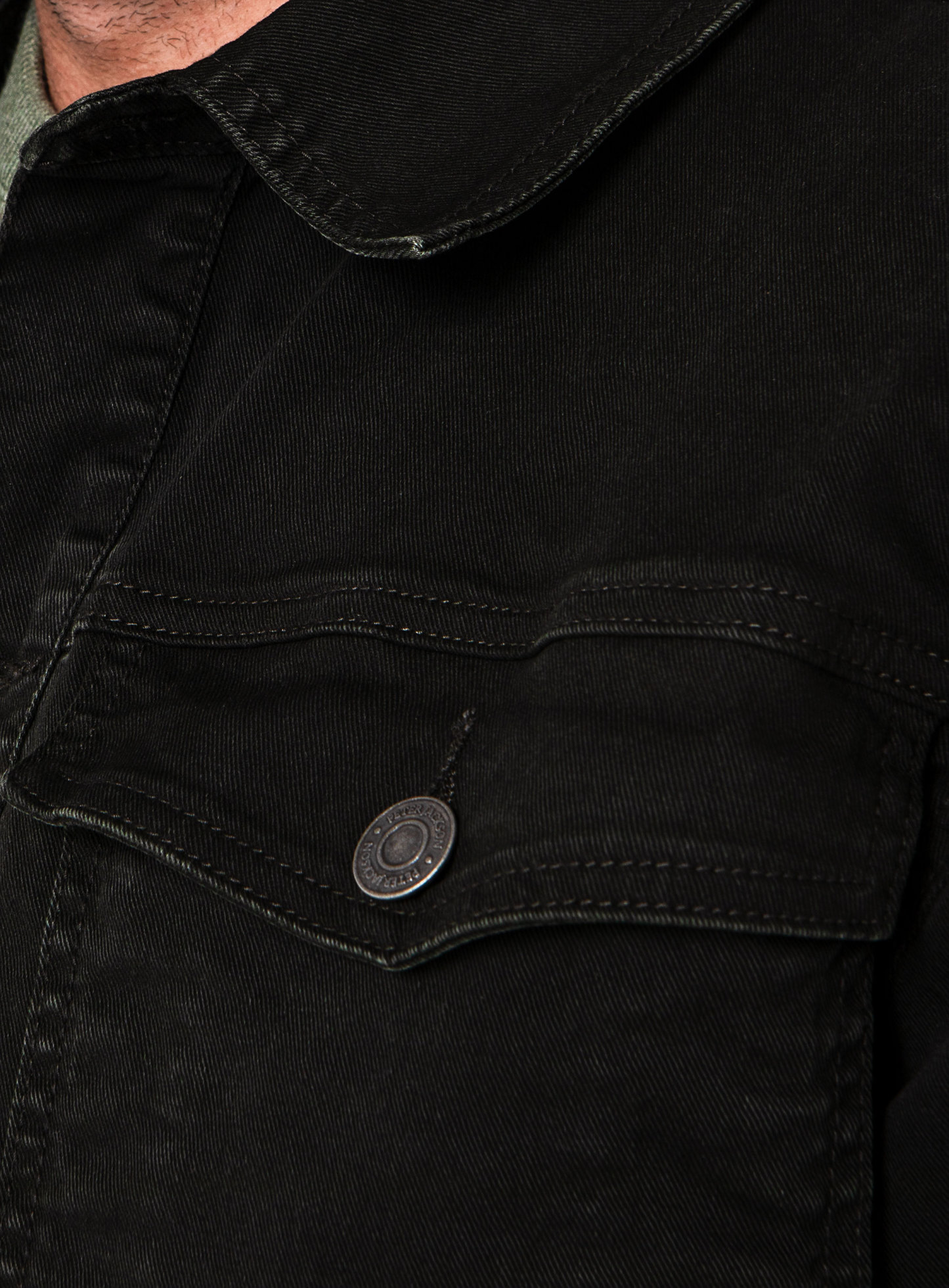 Men {collection_title} Alessio Dark Olive Denim Jacket Peter Jackson