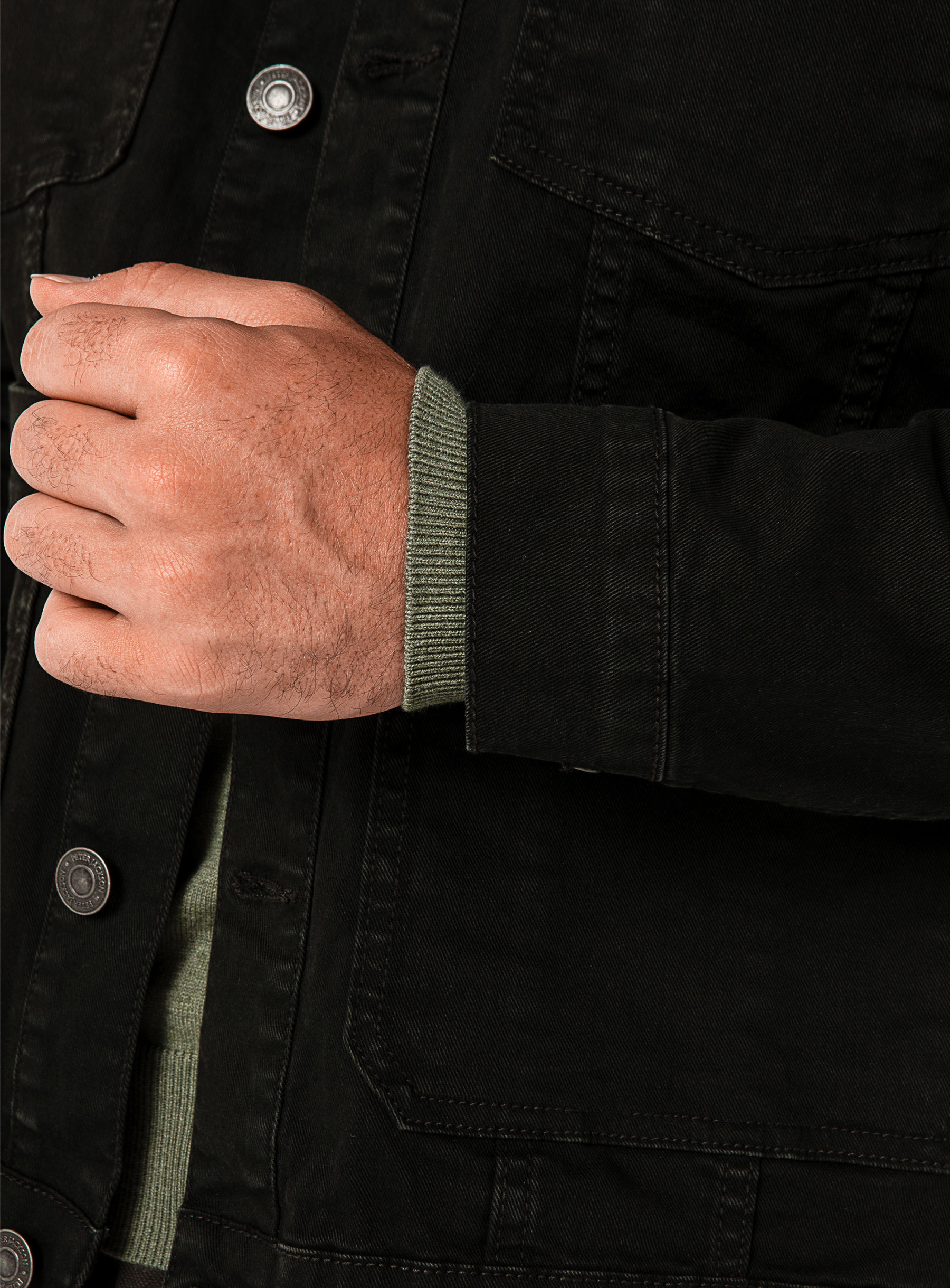 Men {collection_title} Alessio Dark Olive Denim Jacket Peter Jackson
