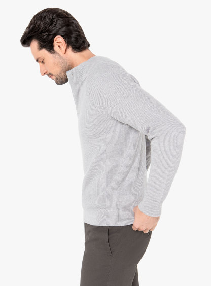 Belluno Ash Cotton/Cashmere ¼ Zip Knit