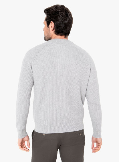 Belluno Ash Cotton/Cashmere ¼ Zip Knit