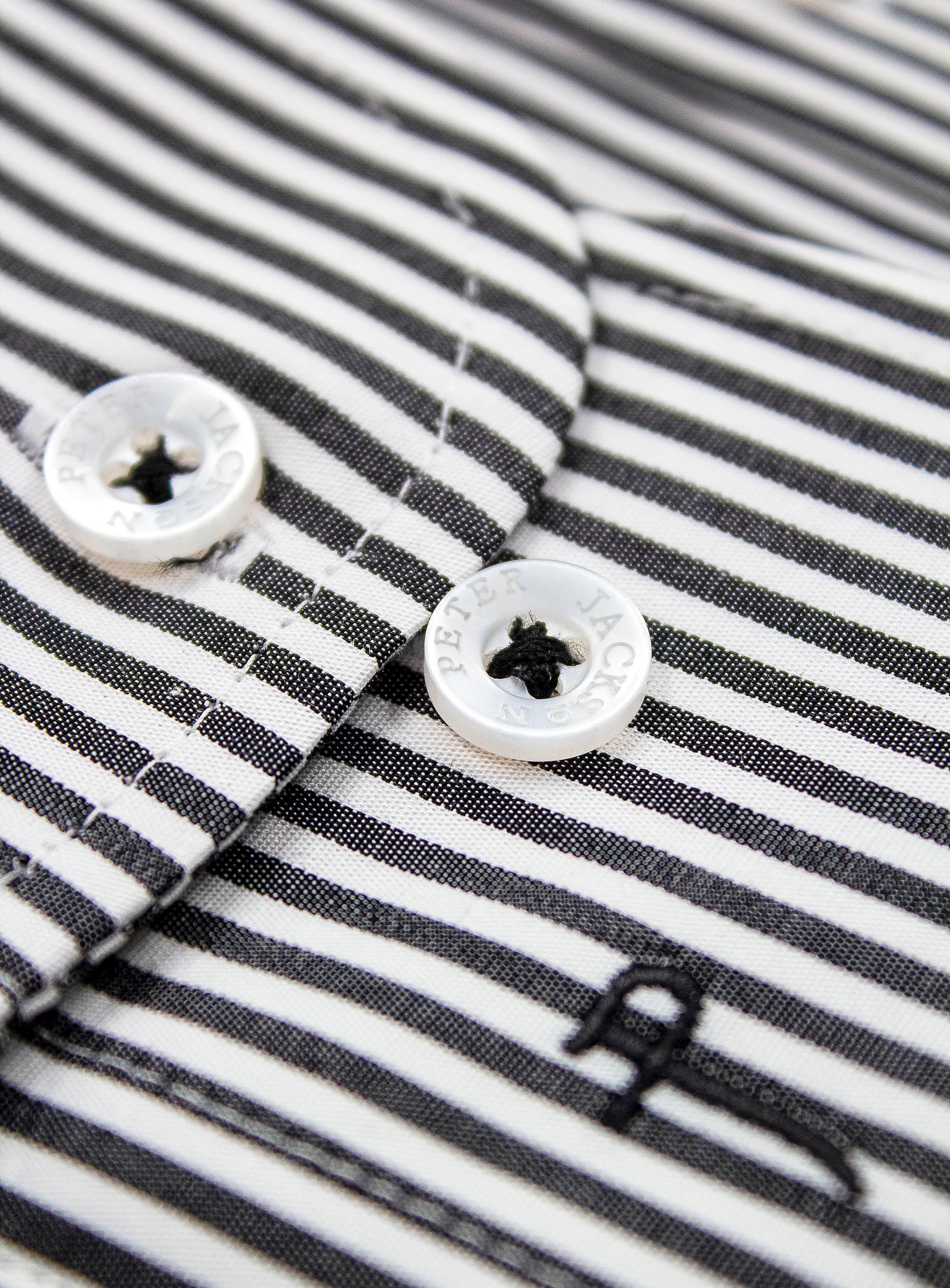 Men {collection_title} Milan Slim Black Stripe Shirt Peter Jackson