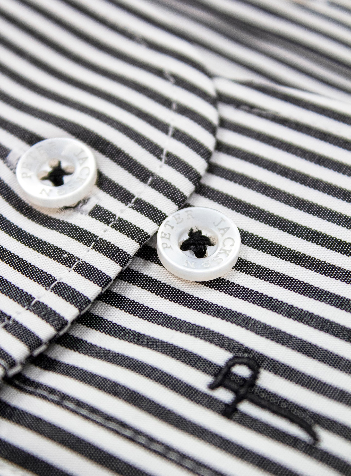 Men {collection_title} Milan Slim Black Stripe Shirt Peter Jackson