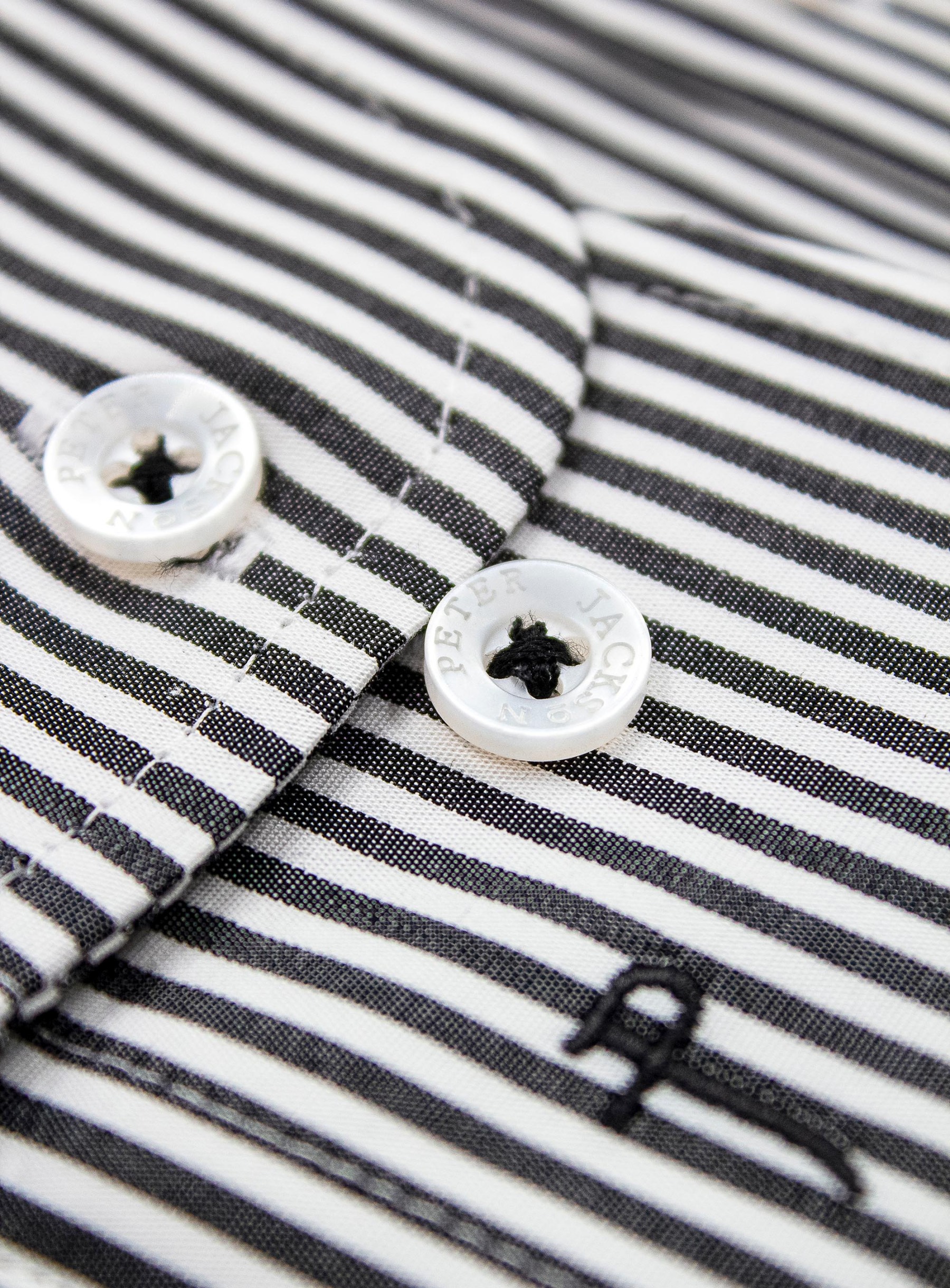 Men {collection_title} Milan Slim Black Stripe Shirt Peter Jackson